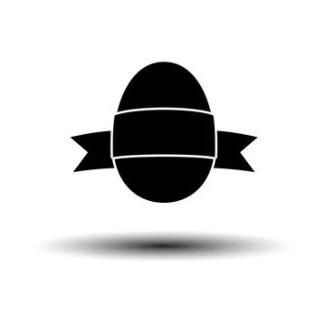 Easter Egg With Ribbon Icon Stock Illustration