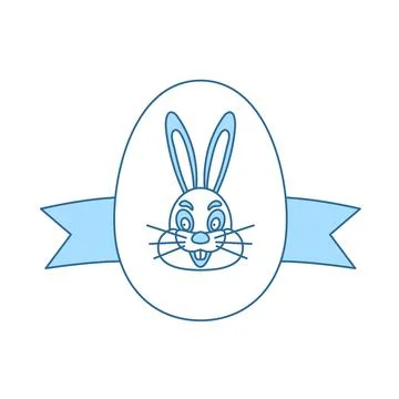 Easter Egg With Ribbon Icon Stock Illustration