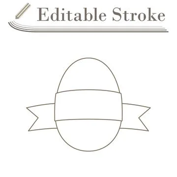 Easter Egg With Ribbon Icon Illustrazione stock