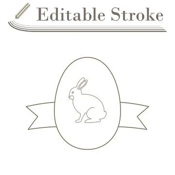 Easter Egg With Ribbon Icon Stock Illustration