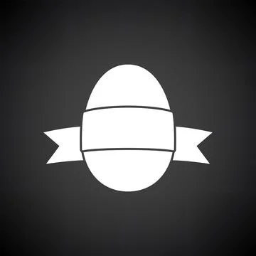 Easter Egg With Ribbon Icon Stock Illustration