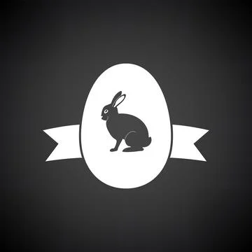 Easter Egg With Ribbon Icon Stock Illustration