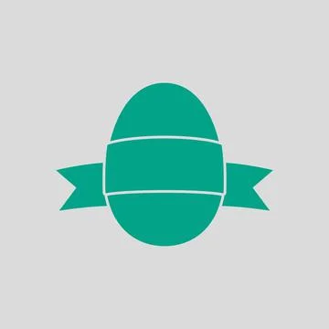 Easter Egg With Ribbon Icon Stock Illustration