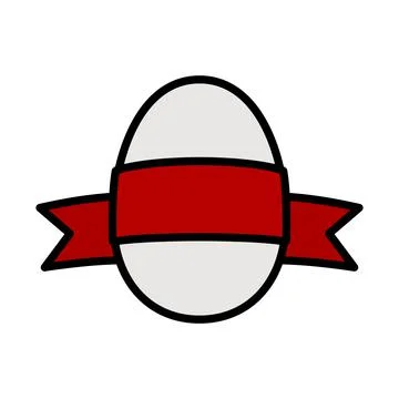Easter Egg With Ribbon Icon Stock Illustration
