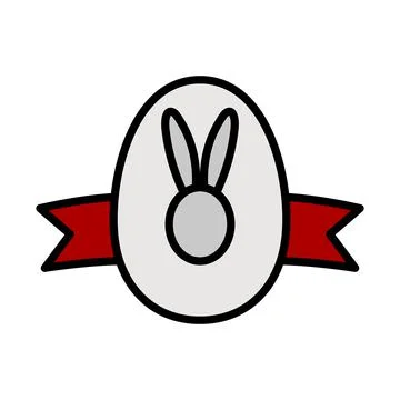 Easter Egg With Ribbon Icon Stock Illustration