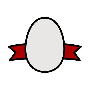 Easter Egg With Ribbon Icon Stock Illustration
