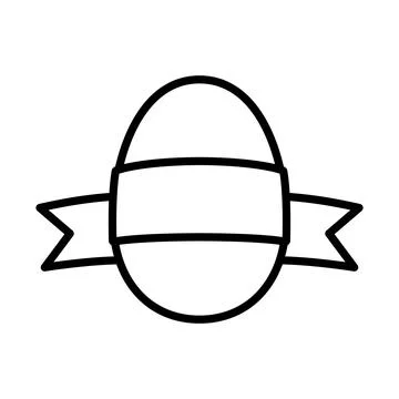 Easter Egg With Ribbon Icon Stock Illustration