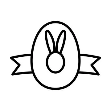 Easter Egg With Ribbon Icon Stock Illustration