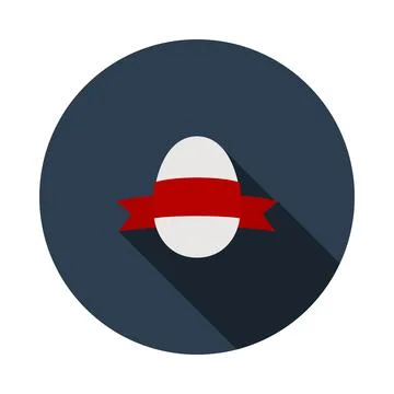 Easter Egg With Ribbon Icon Stock Illustration
