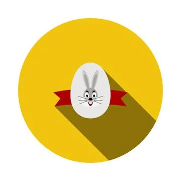 Easter Egg With Ribbon Icon Stock Illustration