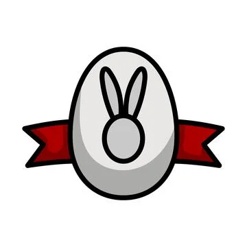 Easter Egg With Ribbon Icon Stock Illustration