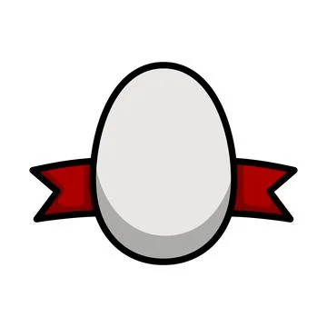 Easter Egg With Ribbon Icon Stock Illustration