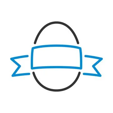 Easter Egg With Ribbon Icon Stock Illustration