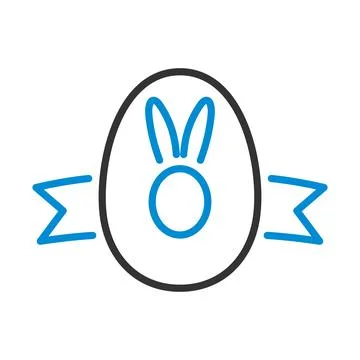 Easter Egg With Ribbon Icon Illustrazione stock