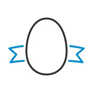 Easter Egg With Ribbon Icon Stock Illustration