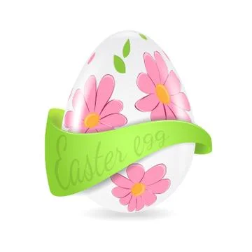 Easter egg with ribbon Stock Illustration
