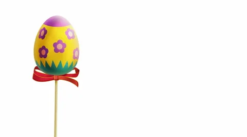 Easter Egg with ribbon loopable with alpha Stock Footage 47463958
