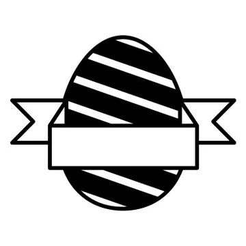 Easter Egg with a ribbon. vector icon. Two easter eggs. Flat simple Line Icon On Stock Illustration