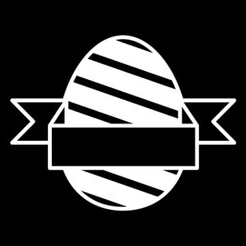Easter Egg with a ribbon vector icon. Two easter eggs. Flat simple Line Icon On 스톡 일러스트