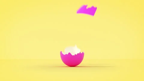 Easter Egg Rolling and Breaking into Pieces 3d Animation. Single Pink Egg 스톡 동영상 302192491