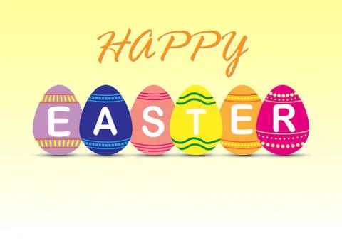 Easter egg that says happy Easter 스톡 일러스트