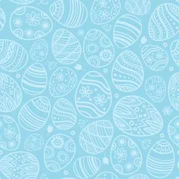 Easter egg seamless blue pattern. for clothes, card, paper. Duotone background イラスト素材