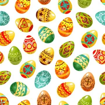 Easter egg seamless pattern background Stock Illustration