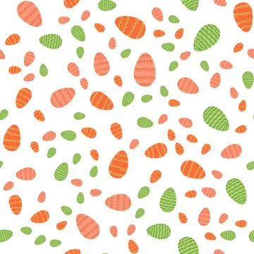 Easter egg seamless pattern in cartoon flat style. Vector illustration of spring 스톡 일러스트