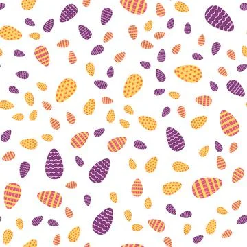 Easter egg seamless pattern in cartoon flat style. Vector illustration of spring イラスト素材