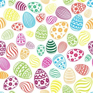 Easter egg seamless pattern. Holiday background 스톡 일러스트