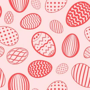 Easter egg seamless pattern. Red color, holiday eggs texture. Simple abstract Illustrazione stock
