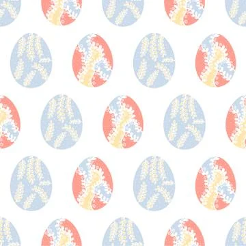Easter egg seamless pattern. Spring holiday background for printing on fabric Stock Illustration