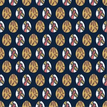 Easter egg seamless pattern. Spring holiday background for printing on fabric Stock Illustration