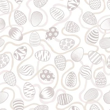 Easter egg seamless pattern. Spring holiday background Stock Illustration