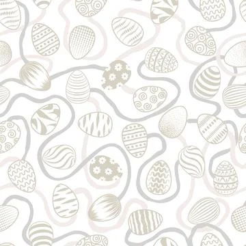 Easter egg seamless pattern. Spring holiday background 스톡 일러스트