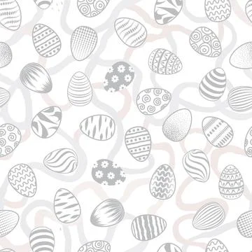 Easter egg seamless pattern. Spring holiday background 스톡 일러스트