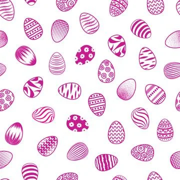 Easter egg seamless pattern. Spring holiday background for printing on fabr.. Illustrazione stock