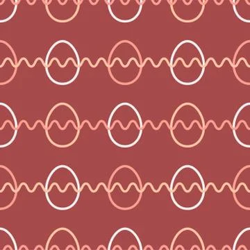 Easter egg seamless pattern vector illustration. Red color background, holida Illustrazione stock