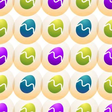 Easter egg seamless pattern vector illustration. Abstract gradient color, hol イラスト素材