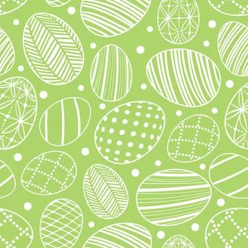 Easter egg seamless pattern. Vector Doodle texture of holiday eggs. Easter .. Stock Illustration