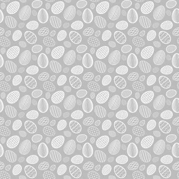 Easter egg seamless pattern. White gray holiday eggs texture. Simple abstract 스톡 일러스트