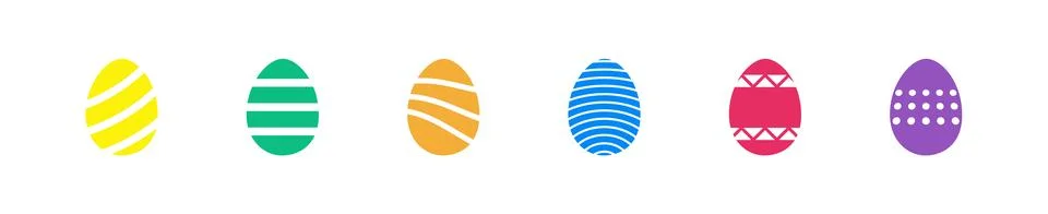 Easter egg set colorful flat icon. Vector isolated illustration Illustrazione stock