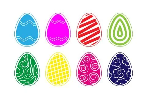 Easter egg set for design and decoration Stock Illustration