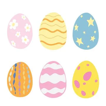 Easter egg set. Happy Easter decorating symbols. Easter eggs spring icons c.. Stock Illustration