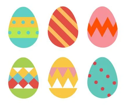 Easter egg set icon. Holiday decoration symbol. Sign spring day vector. Stock Illustration
