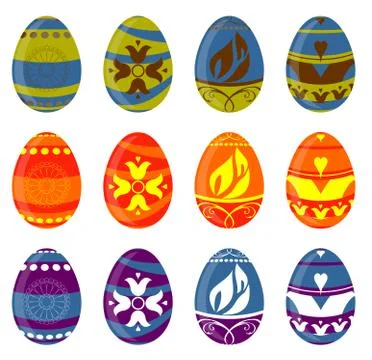 Easter egg set Stock Illustration