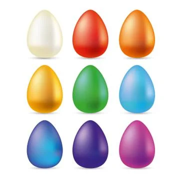 Easter egg. Set of realistic eggs. Easter collection. Vector illustration. Stock Illustration