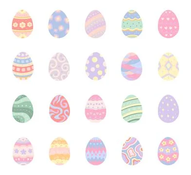 Easter egg set in scandinavian style Stock Illustration