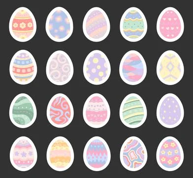 Easter egg set in scandinavian style Stock Illustration