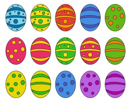 Easter egg set vector symbol , icon  design. Spring illustration isolated on  Stock Illustration